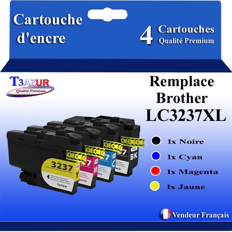 Lot de 4 Cartouches compatibles Brother LC3237XL (LC-3237) XL