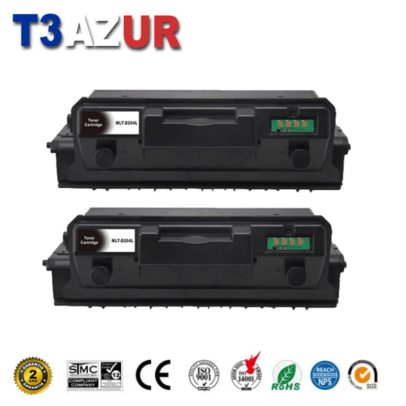 Lot de 2 Toners compatibles Samsung MLT-D204 - 5 000 pages