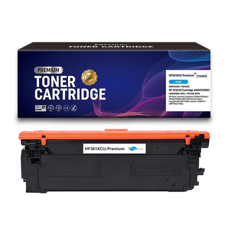 Toner compatible HP CF361X (508X) - Cyan - 9 500 pages