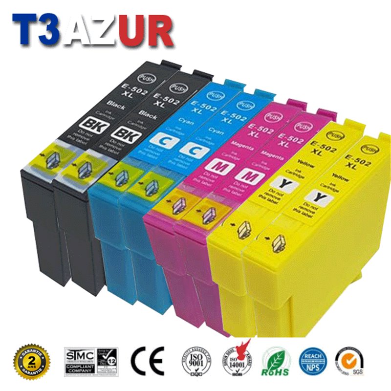 Lot de 10 Cartouche compatible Epson T02V6 (502 XL)