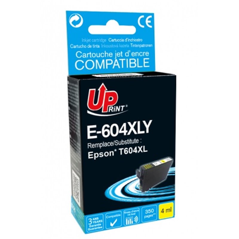 Uprint - Cartouche compatible Epson 604XL (C13T10H44010/C13T10G44010) - Jaune