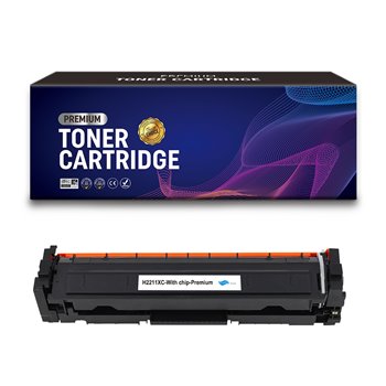 Premium Compatible - HP W2211X/W2211A Cartouche de toner générique cyan - Remplace 207X/207A (avec puce)