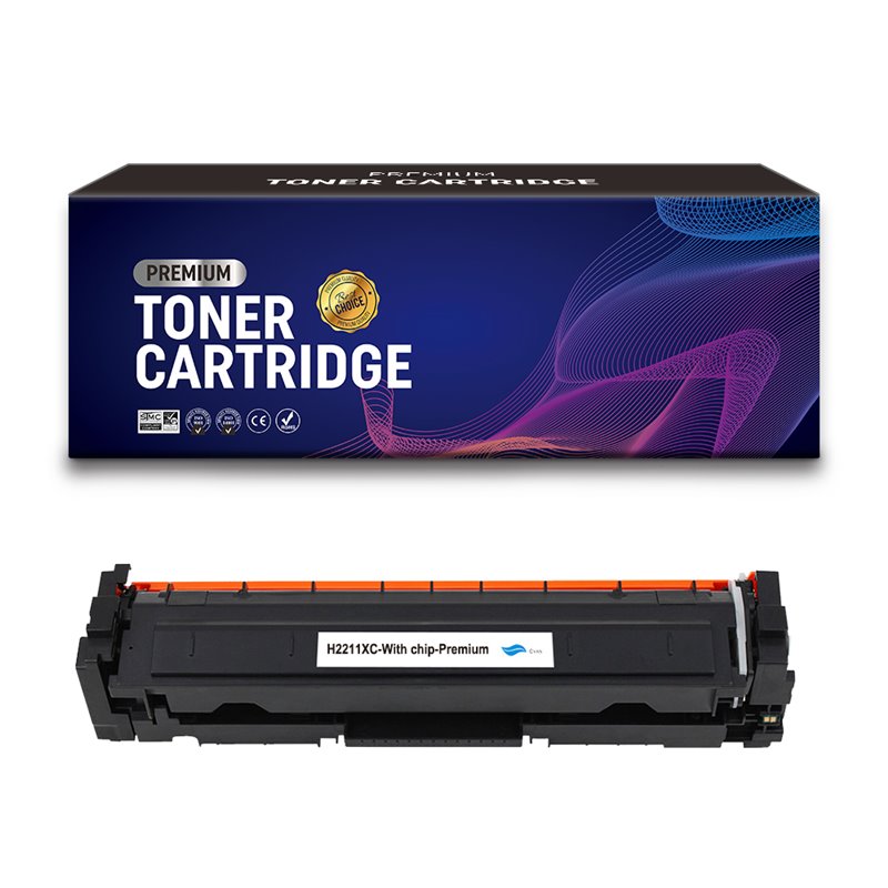 Premium Compatible - HP W2211X/W2211A Cartouche de toner générique cyan - Remplace 207X/207A (avec puce)