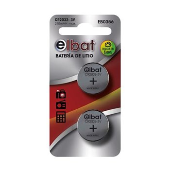 Elbat Pack de 2 Piles Bouton Lithium CR2032 3V