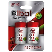 Elbat Pack de 2 Piles Alcalines LR14C