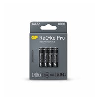 GP ReCyko Pro Pack de 4 Piles Rechargeables 800mAh AAA 1,2V - Préchargées - Durée de vie : Jusqu'à 1 500 fois