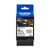 Brother TZeFX221 Ruban pour étiquettes laminé flexible original - Texte noir sur fond blanc - Largeur 9 mm x 8 mètres