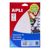 2x Étiquettes Apli blanches A5 8,0 x 12,0 mm 15 feuilles (30 feuilles)