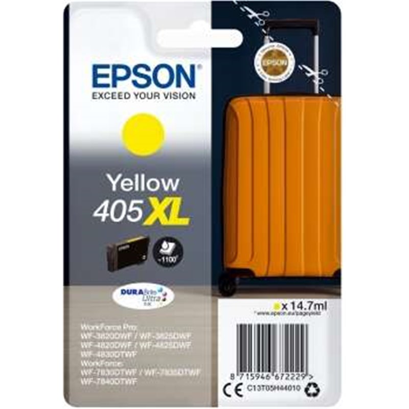 Original - Cartouche Epson 405 XL (C13T05H44010/C13T05G44010) - Jaune - 1 100 pages