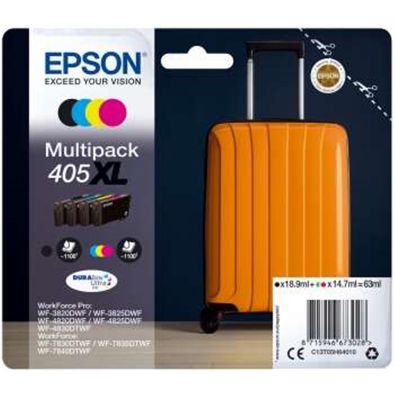 Original - Pack de 4 Cartouches Epson 405 XL- 1 100 pages