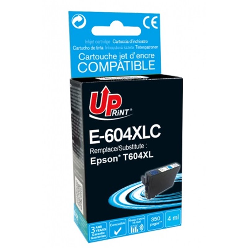 Uprint - Cartouche compatible Epson 604XL (C13T10H24010/C13T10G24010)- Cyan