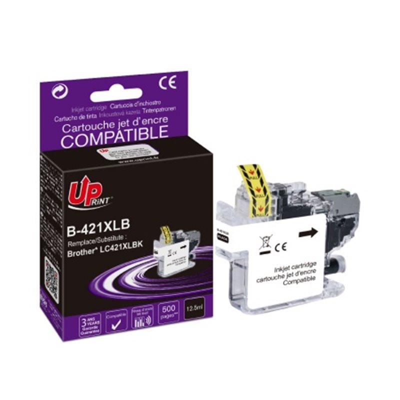 Uprint - Cartouche compatible Brother LC421XL (LC421XLBK) Noire