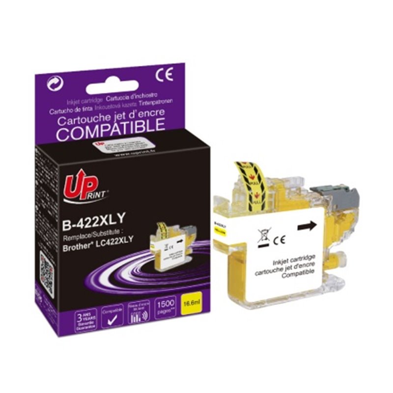 Uprint - Cartouche compatible Brother LC422XL (LC422XLY) Jaune