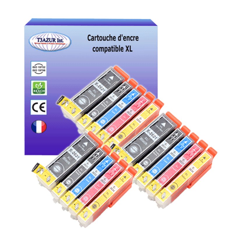 Lot de 10 Cartouches compatibles Epson T2621 - T2634