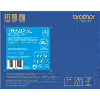 Original - Toner Brother TN821XXL (TN821XXLC) - Cyan