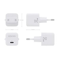 Aisens Chargeur Gan 25W - 1xUSB-C PD3.0 QC4.0 - Couleur Blanc