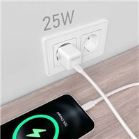 Aisens Chargeur Gan 25W - 1xUSB-C PD3.0 QC4.0 - Couleur Blanc