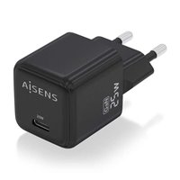 Aisens Chargeur Gan 25W - 1xUSB-C PD3.0 QC4.0 - Couleur Noir