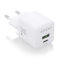 Aisens Chargeur Gan 25W - 1xUSB-C PD3.0 QC4.0 - 1xUSB-A QC3.0 - Blanc