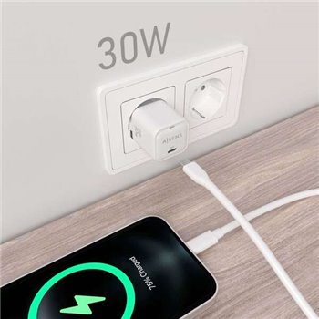 Chargeur Aisens GAN 30W - 1xUSB-C PD3.0 QC4.0 - Blanc