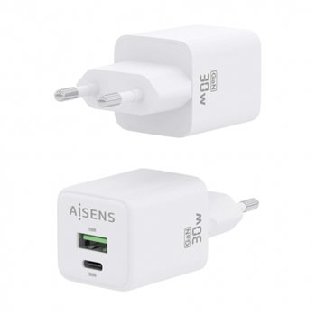 Chargeur Aisens Gan USB-C 30W - Haute efficacité énergétique - Blanc