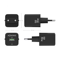 Aisens Gan USB-C Chargeur 30W - Haute efficacité énergétique - Noir