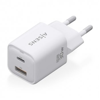 Aisens Gan USB-C Chargeur 30W - Haute efficacité énergétique - Blanc