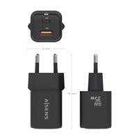 Chargeur Aisens Gan USB-C 35W - Haute efficacité énergétique - Couleur Noir