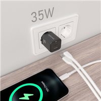 Chargeur Aisens Gan USB-C 35W - Haute efficacité énergétique - Couleur Noir