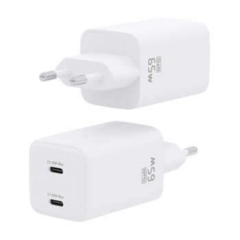 Chargeur Aisens Gan USB-C 65W - Haute efficacité énergétique - Couleur Blanc