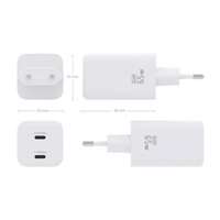 Chargeur Aisens Gan USB-C 65W - Haute efficacité énergétique - Couleur Blanc