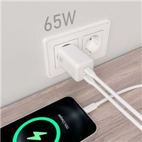 Chargeur Aisens Gan USB-C 65W - Haute efficacité énergétique - Couleur Blanc