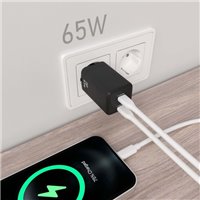 Chargeur Aisens Gan USB-C 65W - Haute efficacité énergétique - Couleur Noir