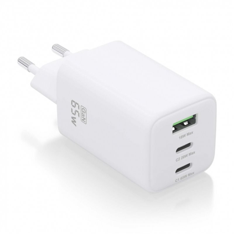 Chargeur Aisens Gan USB-C 65W - Haute efficacité énergétique - Couleur Blanc