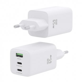 Chargeur Aisens Gan USB-C 65W - Haute efficacité énergétique - Couleur Blanc