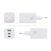 Chargeur Aisens Gan USB-C 65W - Haute efficacité énergétique - Couleur Blanc