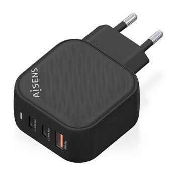 Chargeur Aisens GAN 65W - 2xUSB-C PD3.0 QC4.0 - 1xUSB-A QC3.0 - Couleur Noir