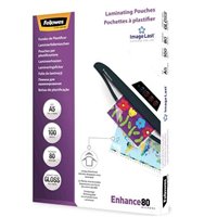 Fellowes Lot de 100 Pochettes de Plastification Brillantes A5 - 80 Microns - Haute Qualité - Transparent