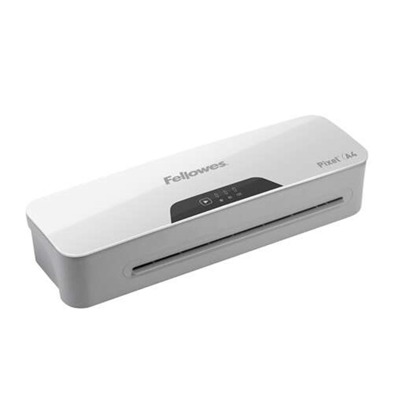 Plastifieuse Fellowes Pixel A4 - Chauffe en 3 minutes - Convient aux étuis de 80 à 125 microns - Couleur Blanc/Gris