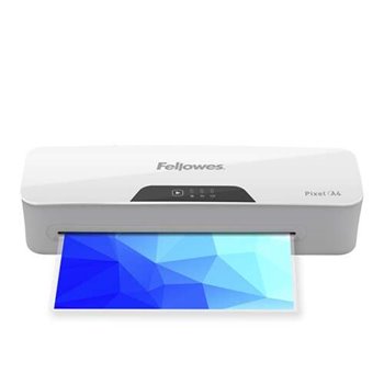 Plastifieuse Fellowes Pixel A4 - Chauffe en 3 minutes - Convient aux étuis de 80 à 125 microns - Couleur Blanc/Gris