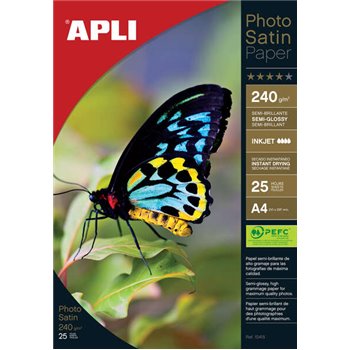 Apli Papier Photo Photosatin A4 240g 25 Feuilles