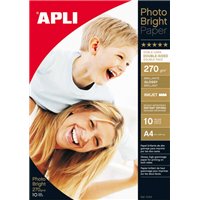 Apli Photobright Papier Photo Double Face A4 270g 10 Feuilles