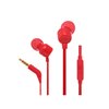 Casque JBL Tune 110 avec Microphone - Mains Libres - Commande Filaire - Câble Plat 1,11 m - Coloris Rouge