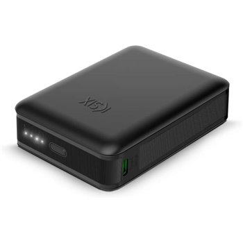 Ksix Powerbank Nano 10 000 mAh - Format de poche - Power Delivery - 22,5 W - Câble USB-C vers USB-C - Couleur Noir