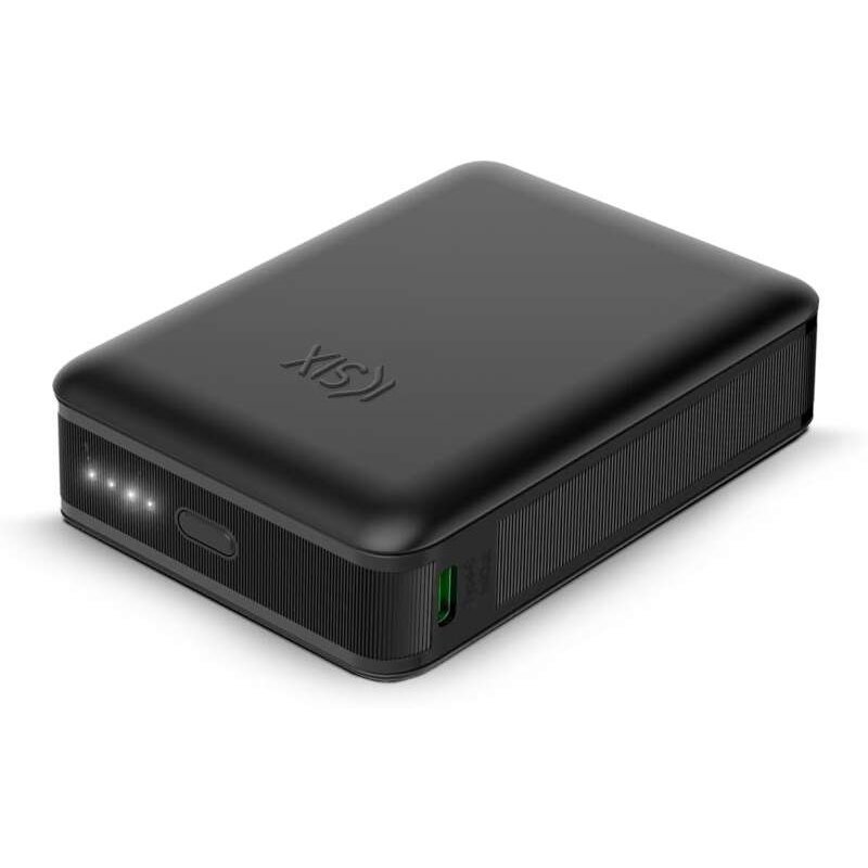 Ksix Powerbank Nano 10 000 mAh - Format de poche - Power Delivery - 22,5 W - Câble USB-C vers USB-C - Couleur Noir