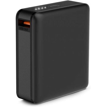 Ksix Powerbank Nano 10 000 mAh - Format de poche - Power Delivery - 22,5 W - Câble USB-C vers USB-C - Couleur Noir