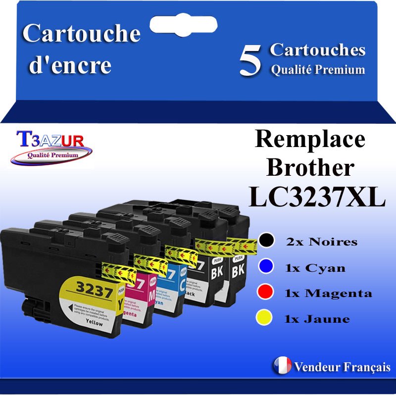 Lot de 5 Cartouches compatibles Brother LC3237XL (LC-3237) XL