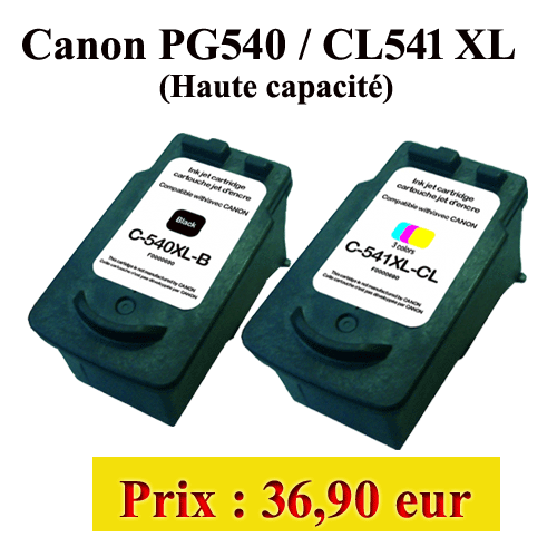 Pack à prix réduit cartouches d'encre PG-540L x2/CL-541XL + papier